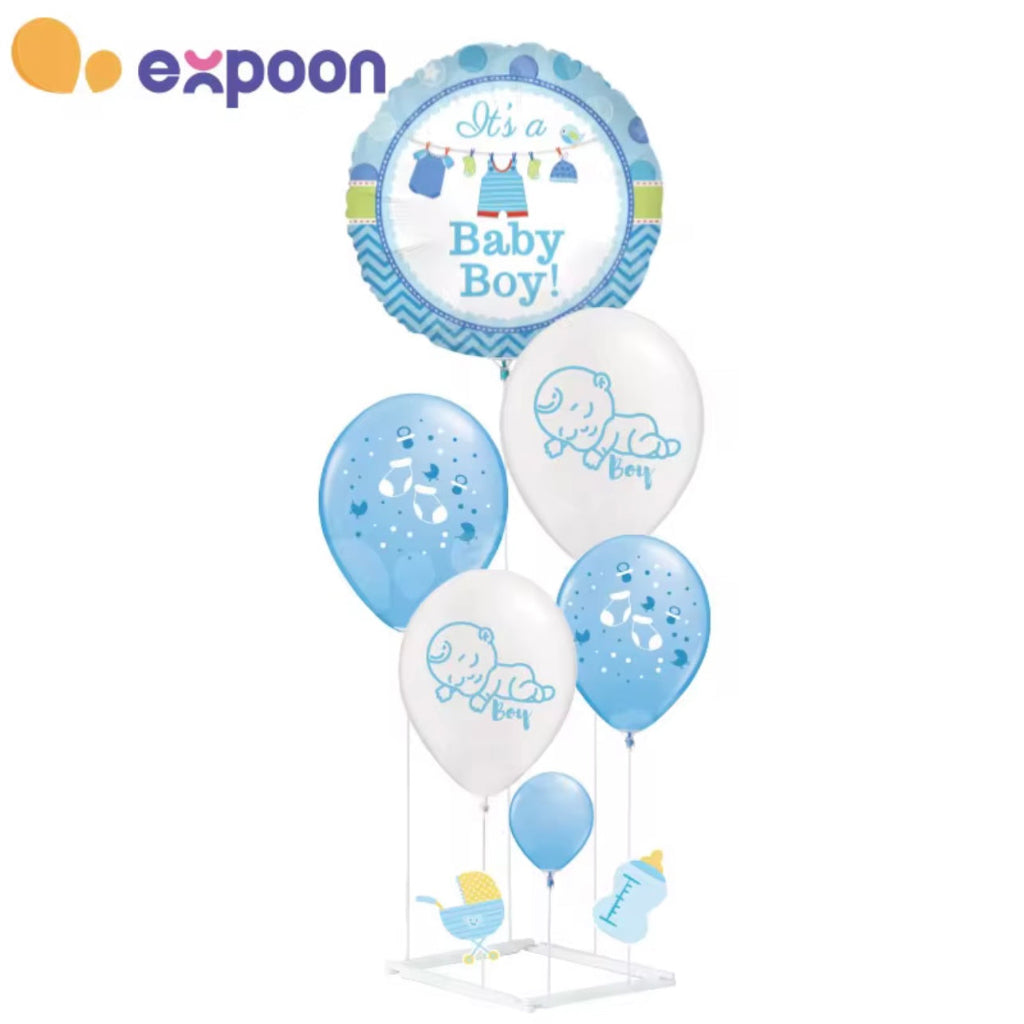 عالي الجودة زرقاء اللون الأزرق غير لامع طباعة البالون اللاتكس مجموعة الزخرفة الطاولة مع موقف للبنات الأطفال الفتيات ...