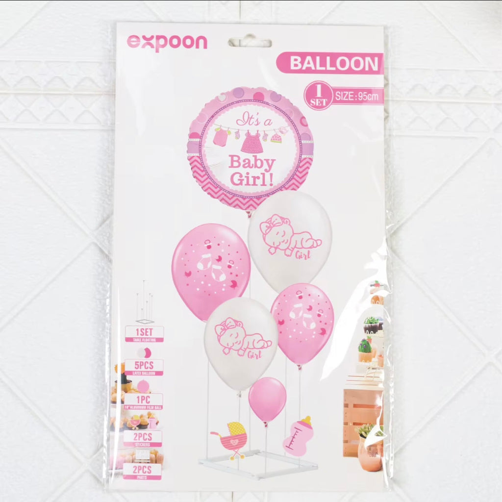 عالي الجودة زرقاء اللون الأزرق غير لامع طباعة البالون اللاتكس مجموعة الزخرفة الطاولة مع موقف للبنات الأطفال الفتيات ...