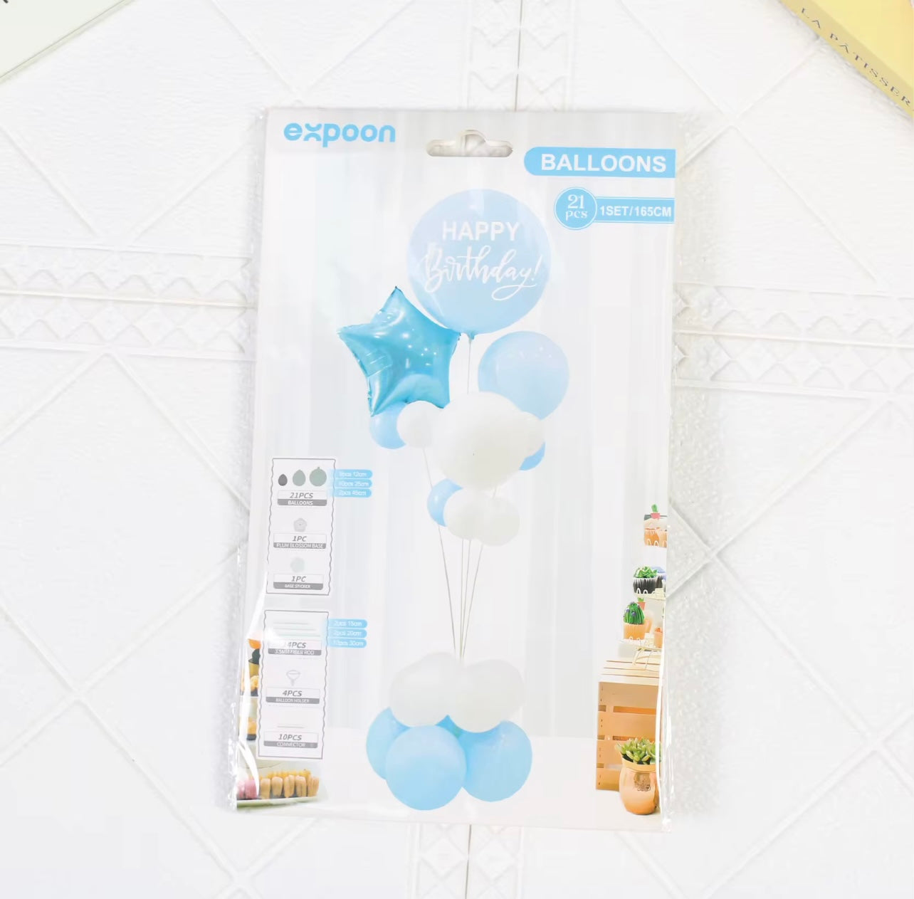 Mix colours Single-Sided Printed English Balloon Set 21 Pieces Per Pack Personalized Balloons Kit for Happy Birthday..