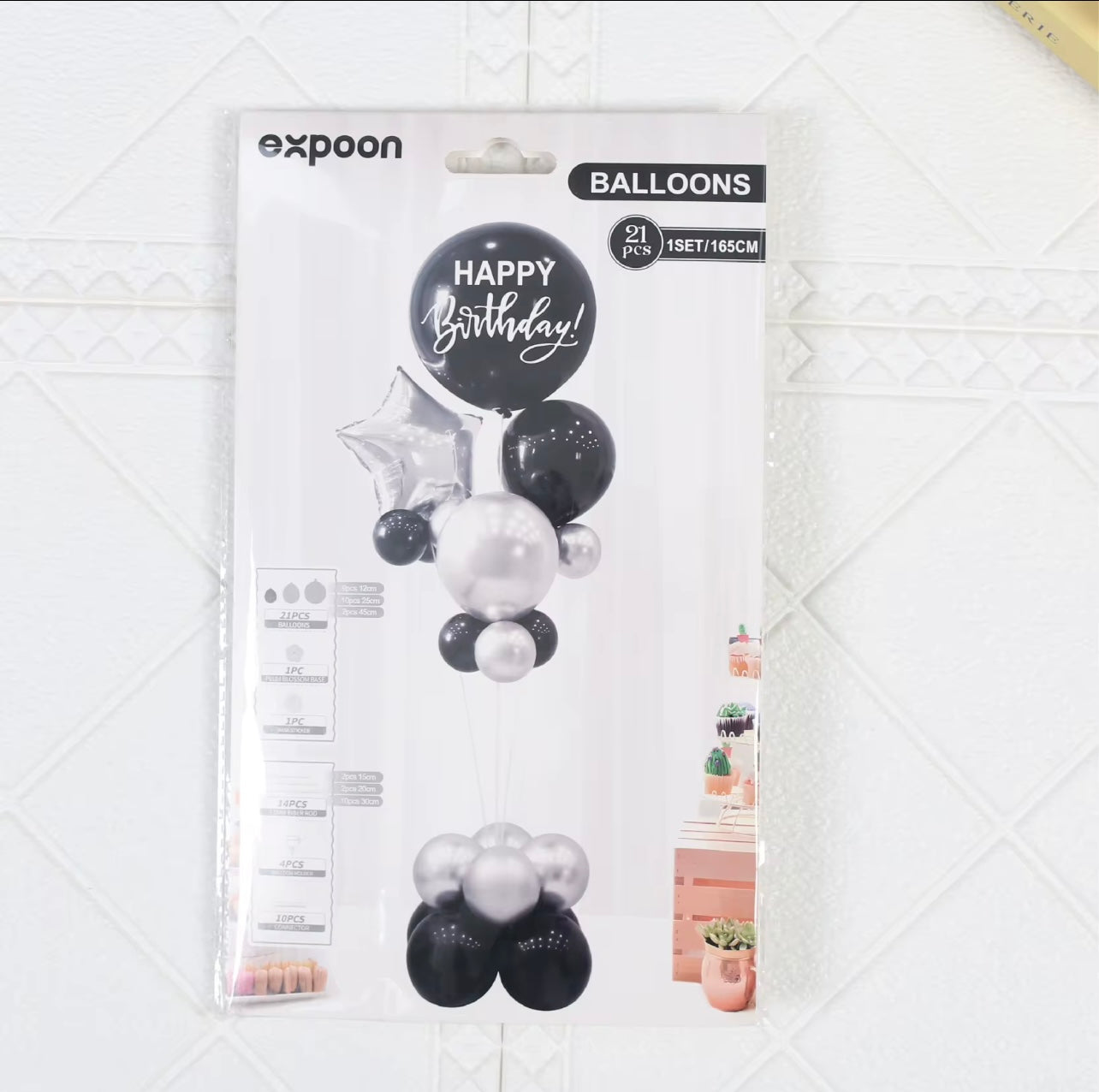 Mix colours Single-Sided Printed English Balloon Set 21 Pieces Per Pack Personalized Balloons Kit for Happy Birthday..