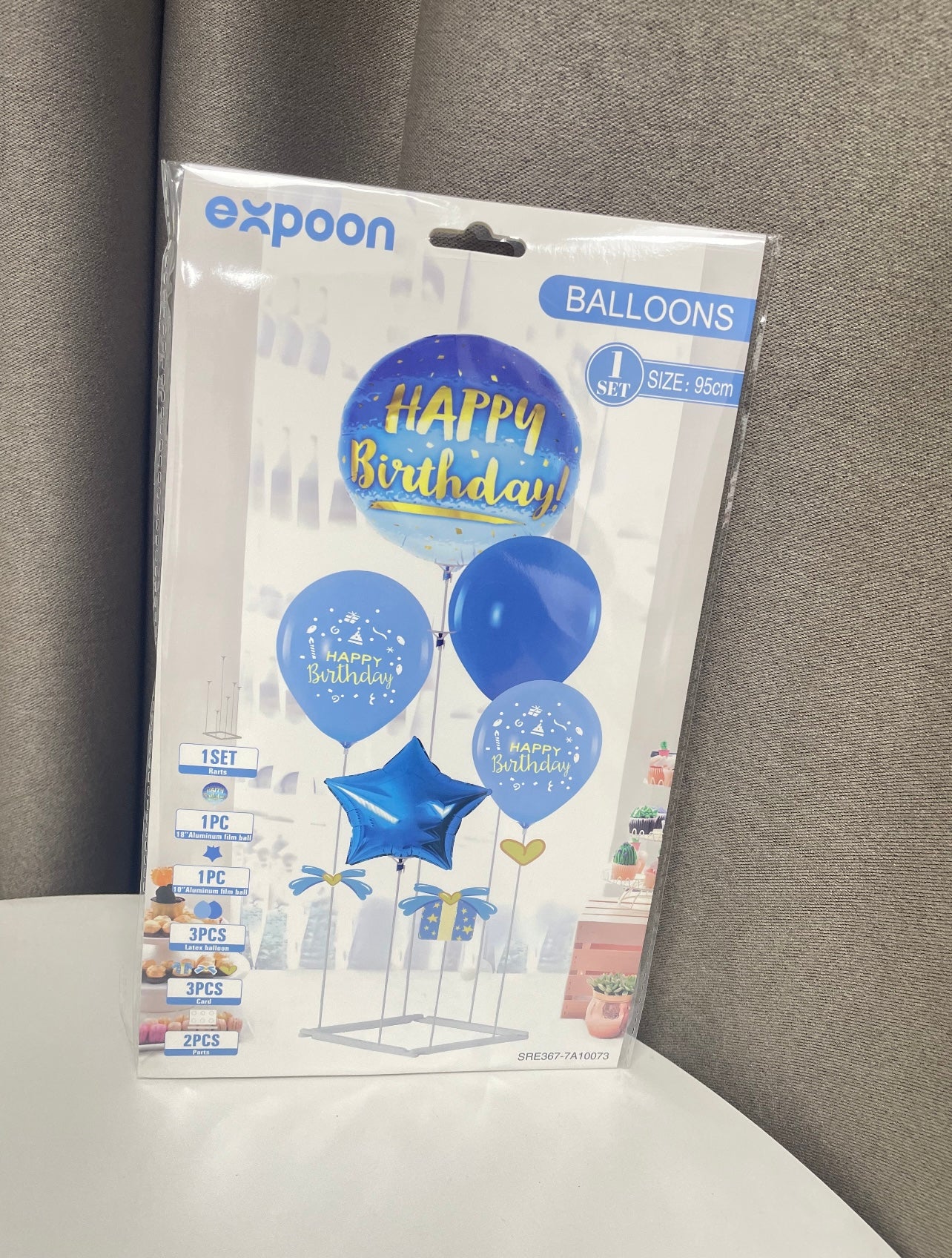 High Quality Blue Pink Black Matte Printing Latex Balloon Set Part Tabletop Decoration Subblies with Stand for Birthday party...