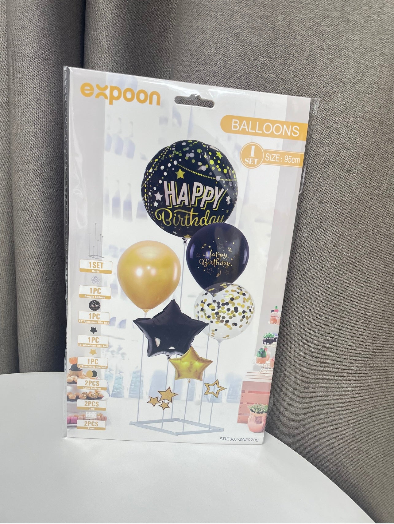 High Quality Blue Pink Black Matte Printing Latex Balloon Set Part Tabletop Decoration Subblies with Stand for Birthday party...