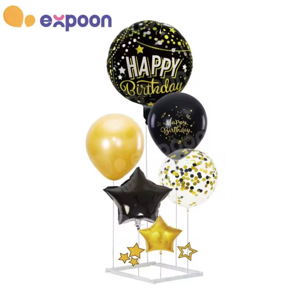 High Quality Blue Pink Black Matte Printing Latex Balloon Set Part Tabletop Decoration Subblies with Stand for Birthday party...