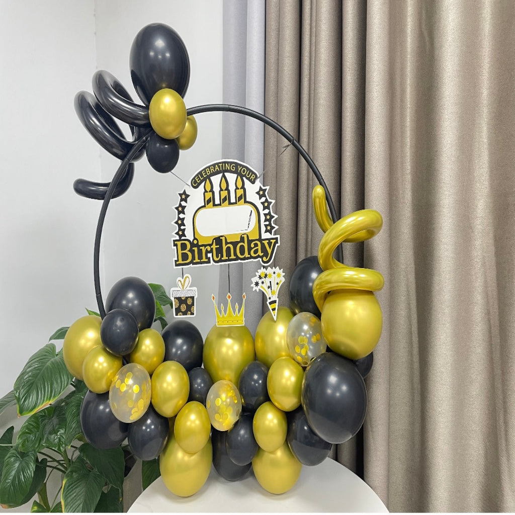 49 PCS Expoon Cross-Border Gold Gold Birthday Decoration Balloon Plonons Multi-Circle Party Party للاحتفالات ...