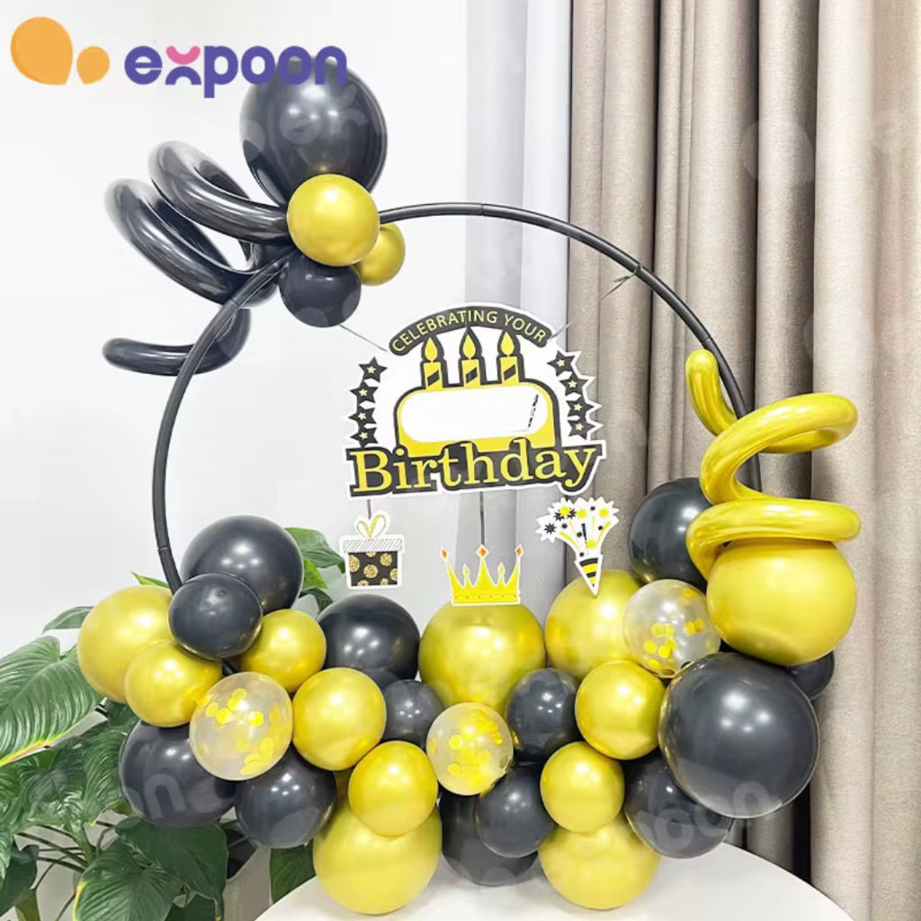 49 PCS Expoon Cross-Border Gold Gold Birthday Decoration Balloon Plonons Multi-Circle Party Party للاحتفالات ...