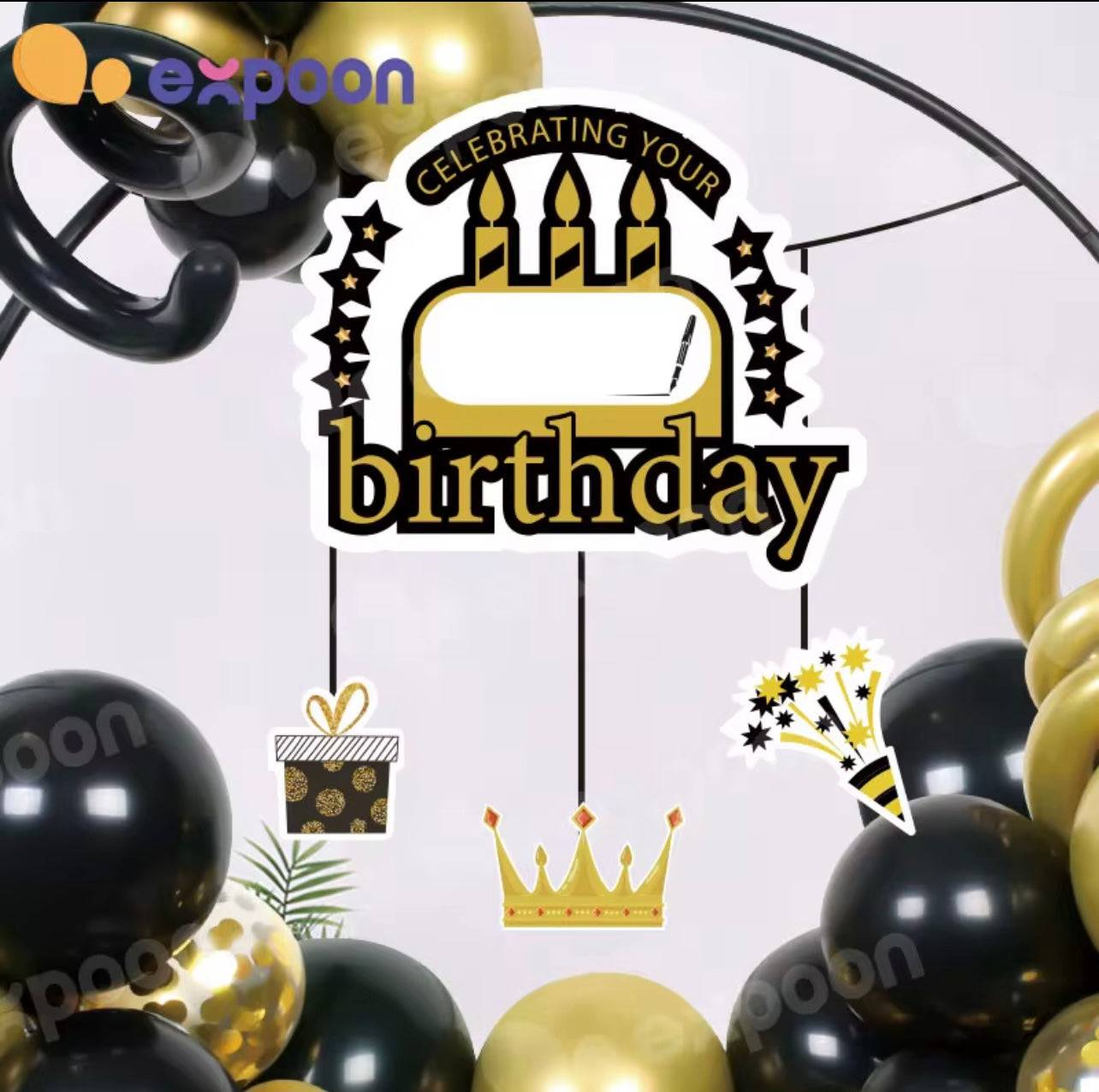 49 PCS Expoon Cross-Border Gold Gold Birthday Decoration Balloon Plonons Multi-Circle Party Party للاحتفالات ...