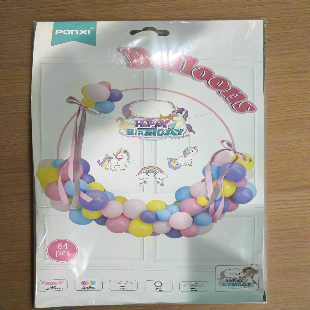 Happy Birthday Balloon Set 64 pcs Party Decoration Kids for Memorable Birthday Parties..