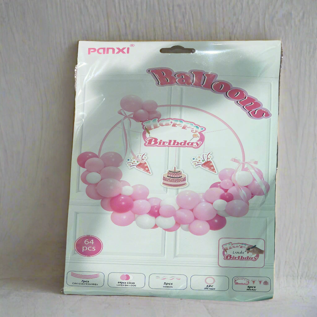Happy Birthday Balloon Set 64 pcs Party Decoration Kids for Memorable Birthday Parties..