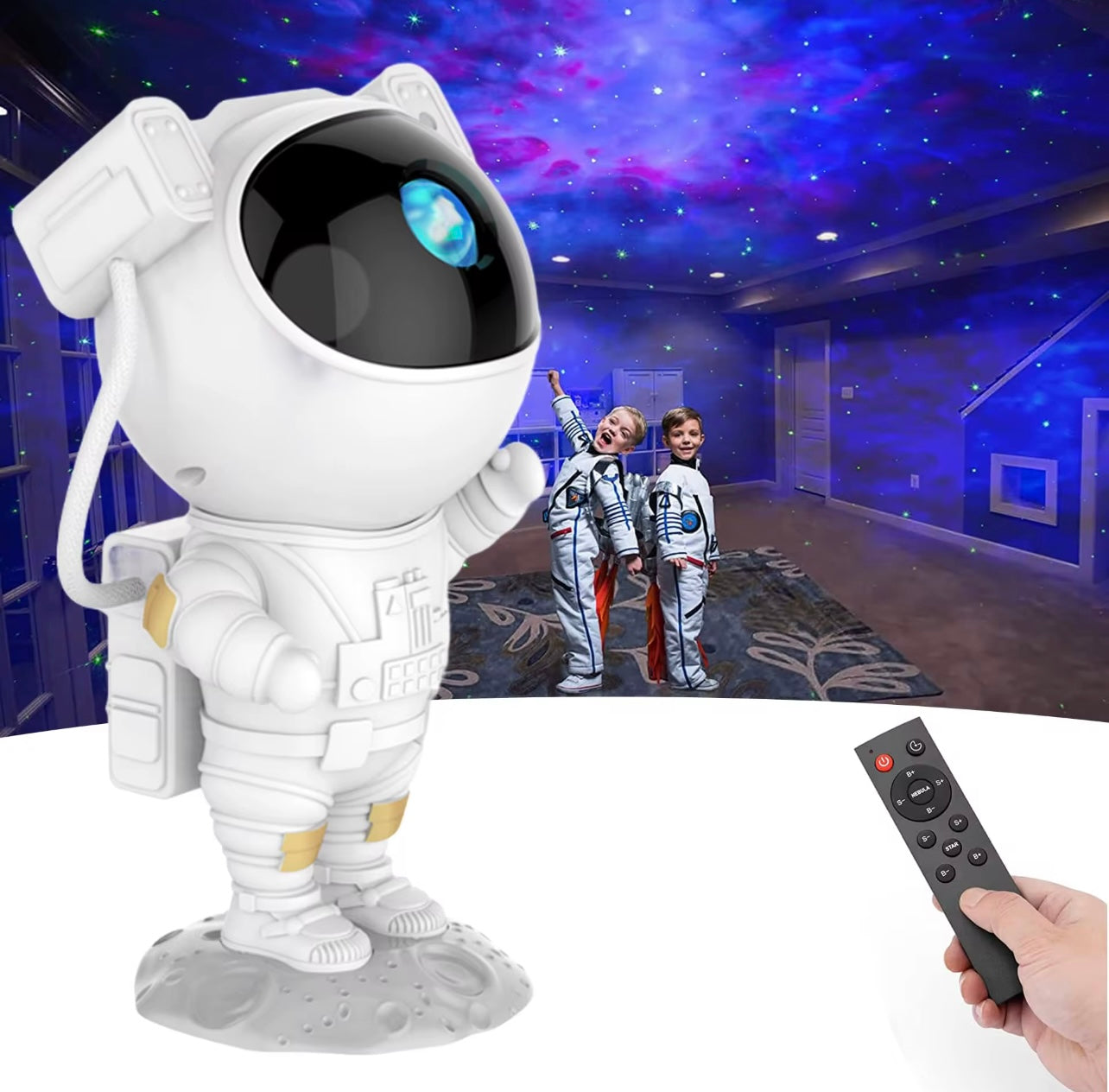 USB Astronaut Projection Lamp – Starry Sky Display with Remote & Adjustable Lighting for Home & Office