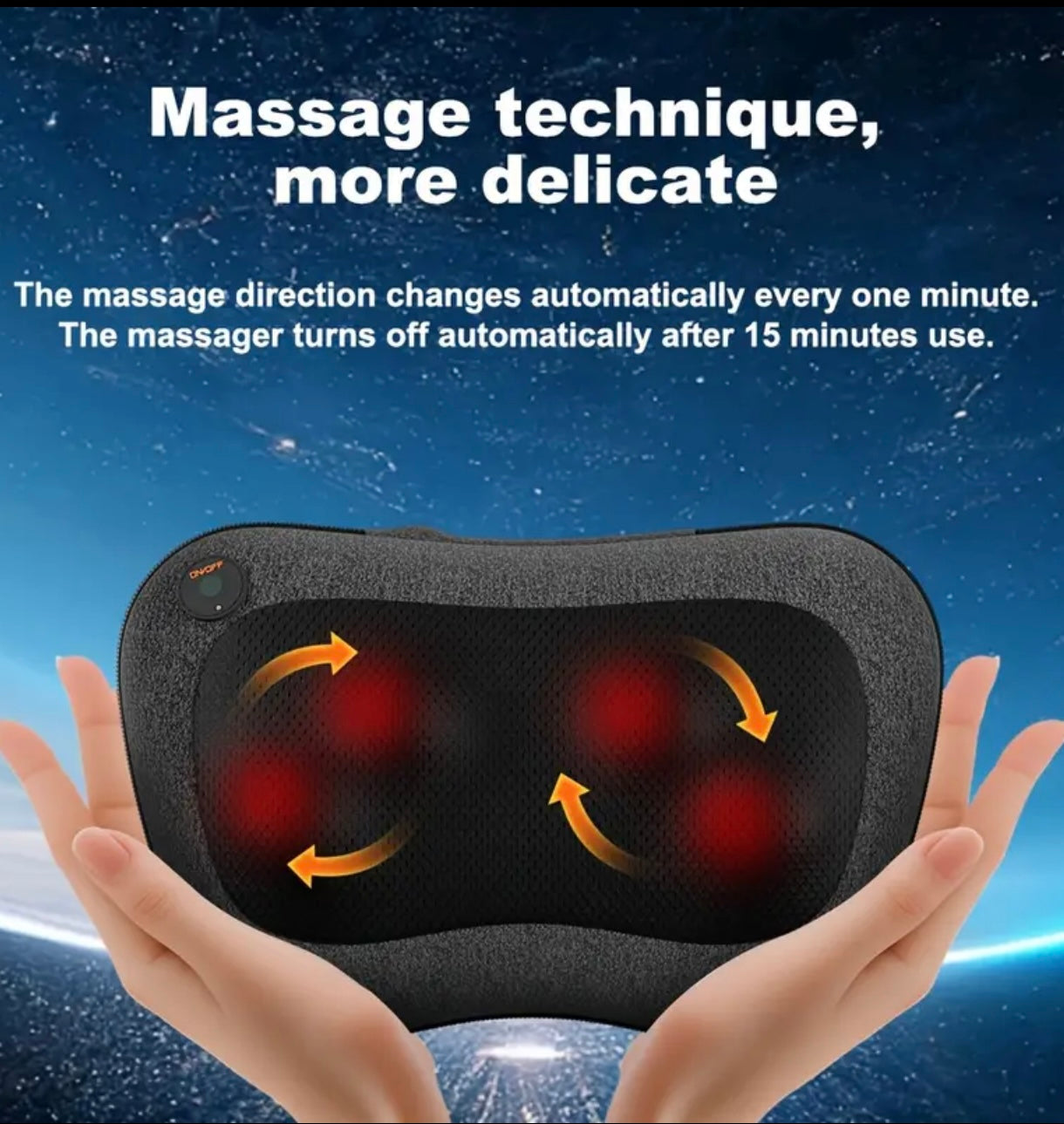 وسادة تدليك كهربائية للظهر والرقبة – عجن الأنسجة العميقة بالحرارة المهدئة