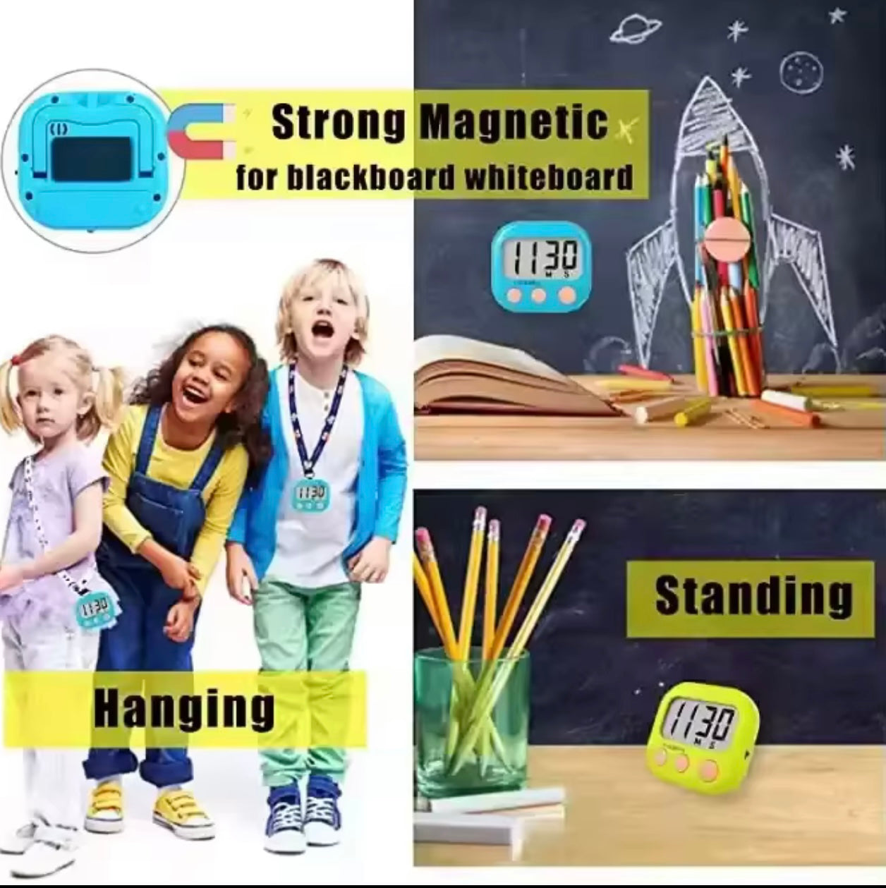 مؤقت مطبخ متعدد الوظائف – لا يحتاج إلى بطارية