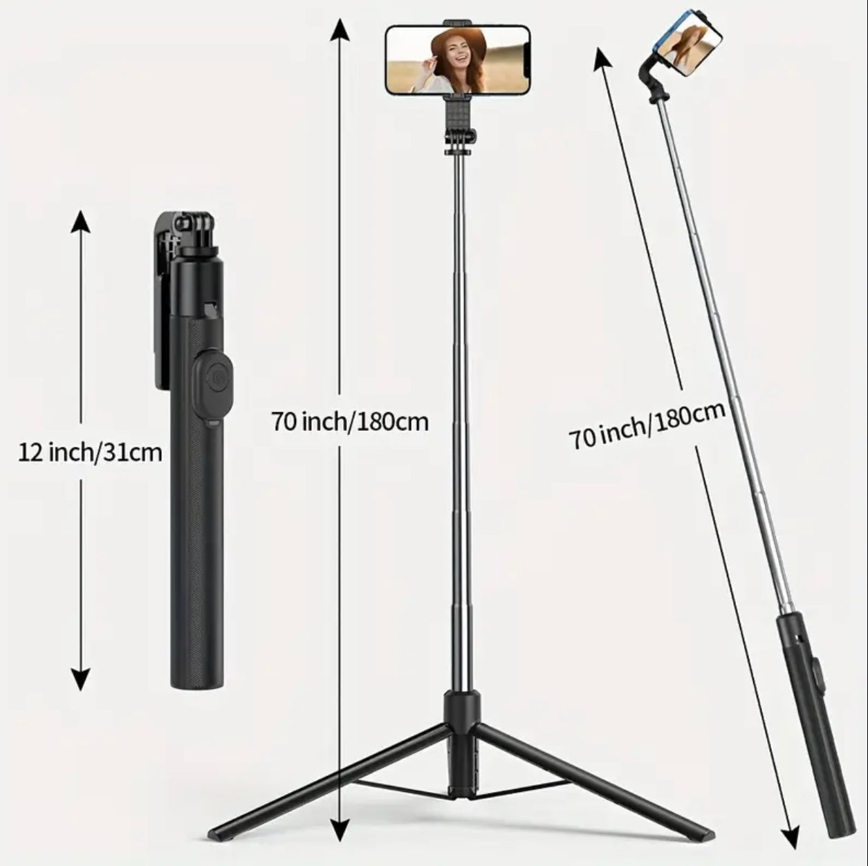 Wireless Selfie Stick & Tripod – Telescopic Mobile Phone Stand