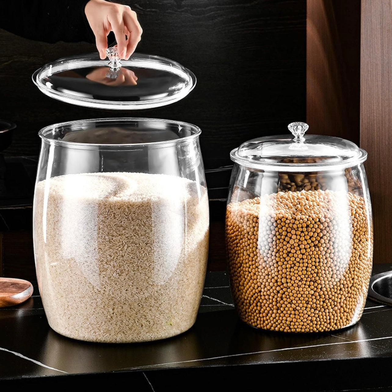 جرة تخزين الطعام الأكريليك الأنيقة - Okka Online