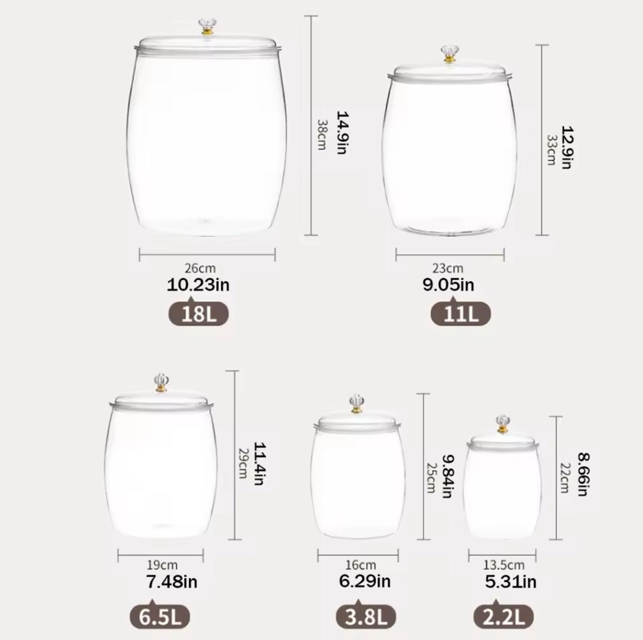 جرة تخزين الطعام الأكريليك الأنيقة - Okka Online