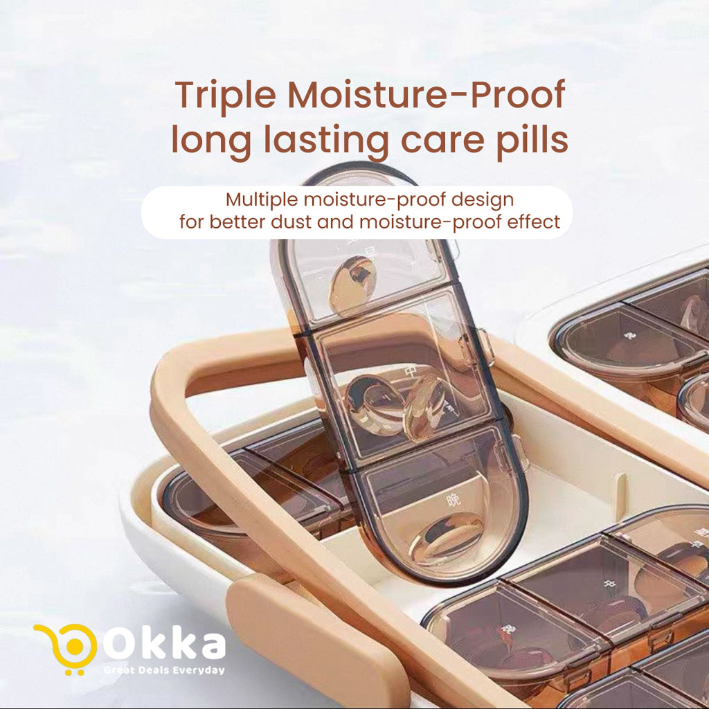 Ecoco Pills Case 7 Day Pills Box Tablets Dispenser Large Capacity Pills Container Pills Holder