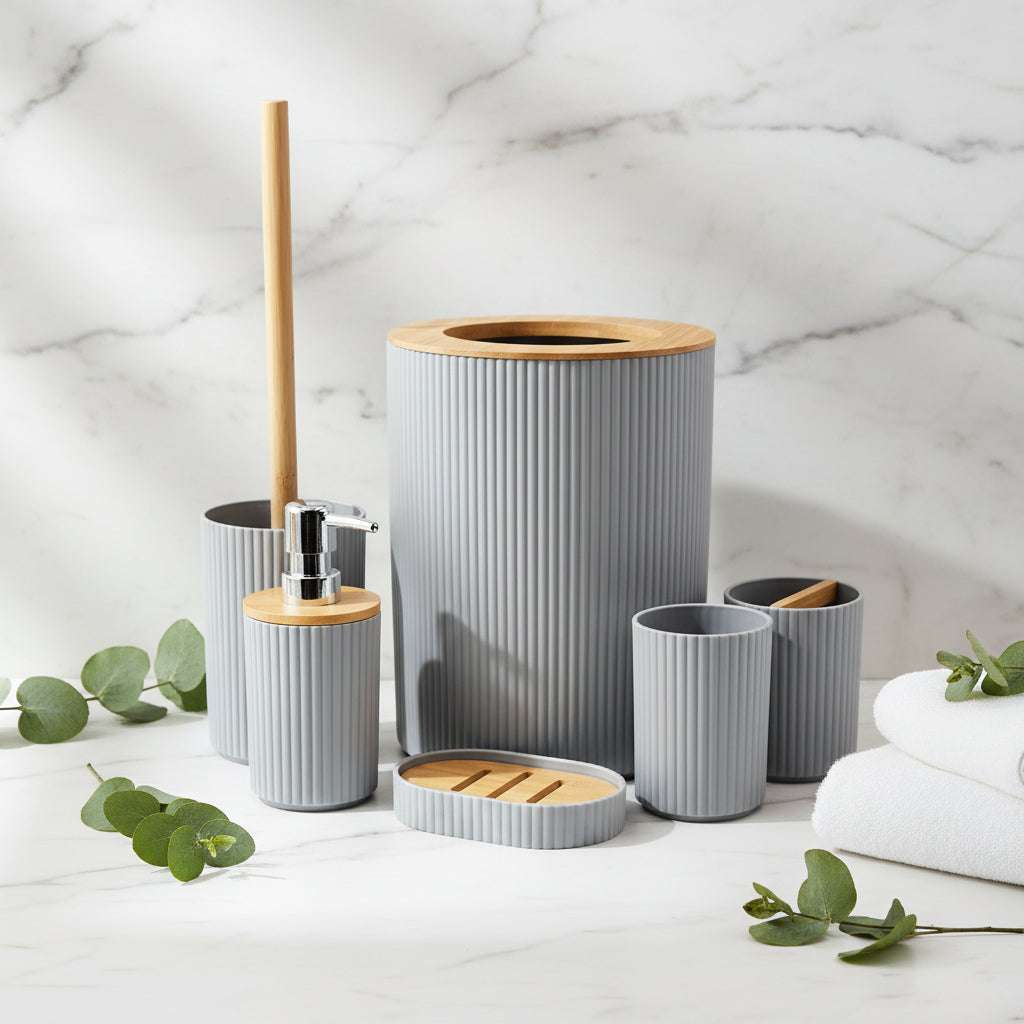 مجموعة ملحقات الحمام المكونة من 7 قطع – أساسيات الحمام الكاملة للمنزل