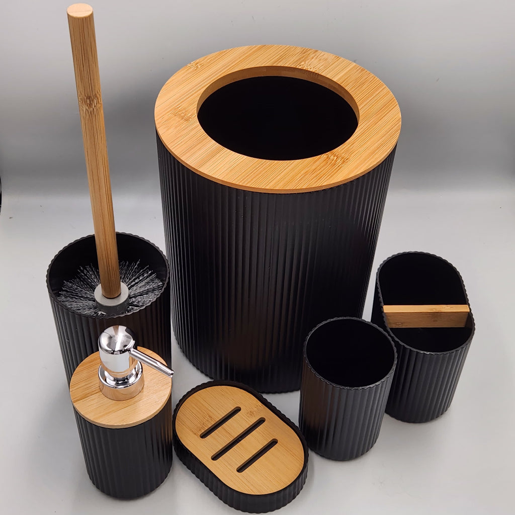 7pcs Bathroom Accessory Set with Trash Can, Toothbrush Holder, Makeup Soap Dispenser, Soap Dish, Toilet Brush,Toilet Set, Bath Set Housewarming Gift,