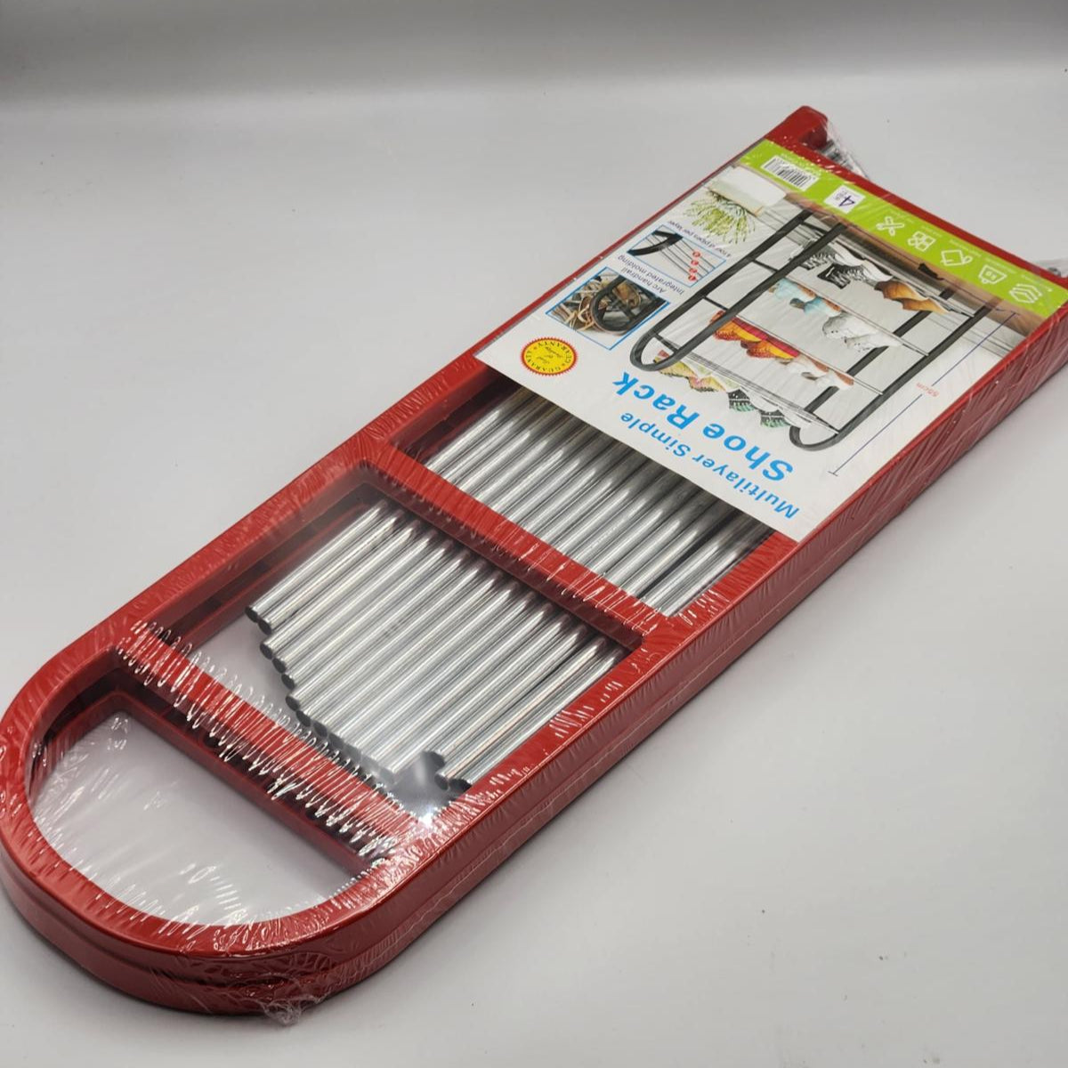 4-Tier Stainless Steel Shoe Rack – Space-Saving Organizer for Home & Entrance