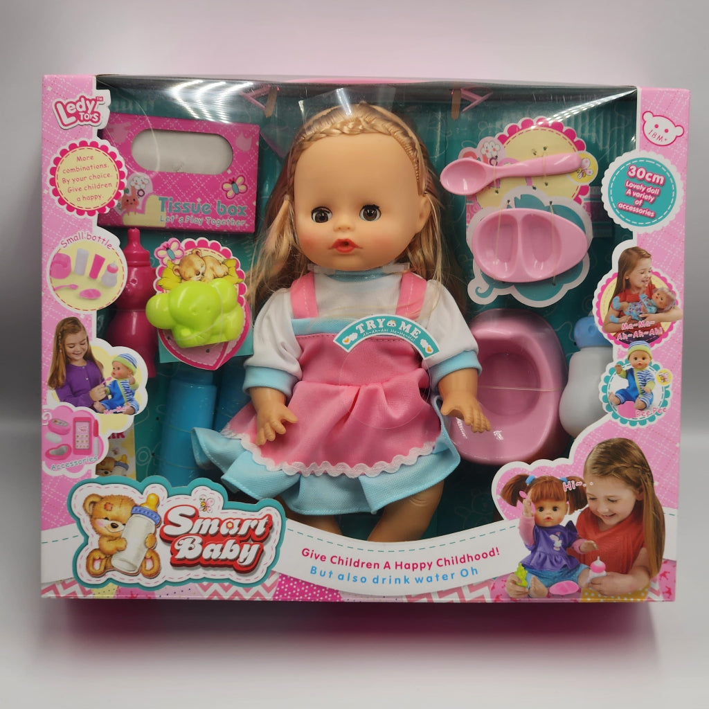 Smart Baby Doll Set – 30cm Interactive Doll with Accessories – Perfect Role Play Toy for Kids
