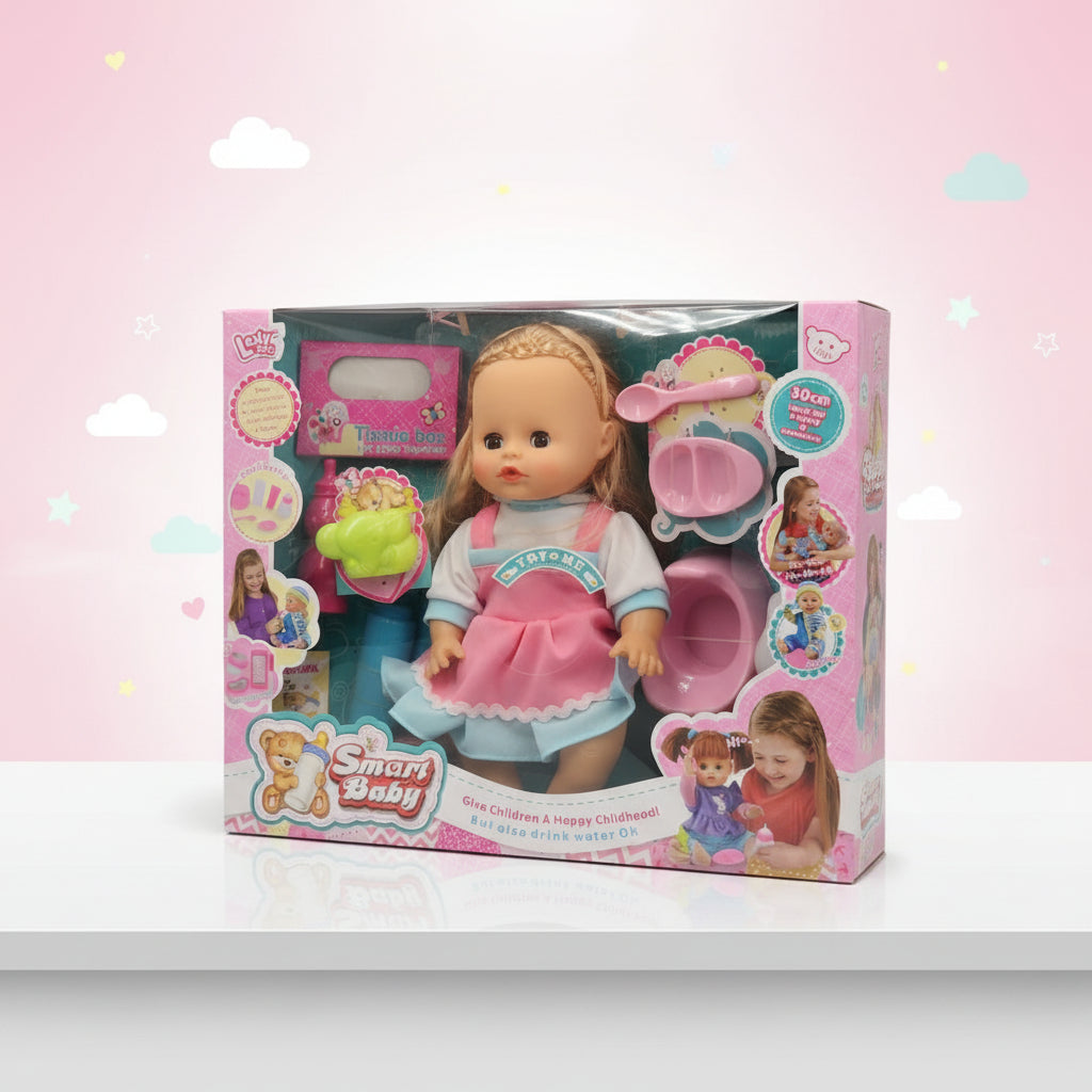 Smart Baby Doll Set – 30cm Interactive Doll with Accessories – Perfect Role Play Toy for Kids