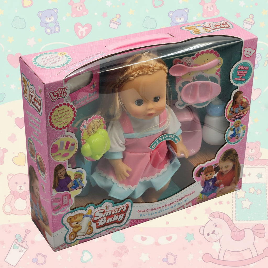 Smart Baby Doll Set – 30cm Interactive Doll with Accessories – Perfect Role Play Toy for Kids