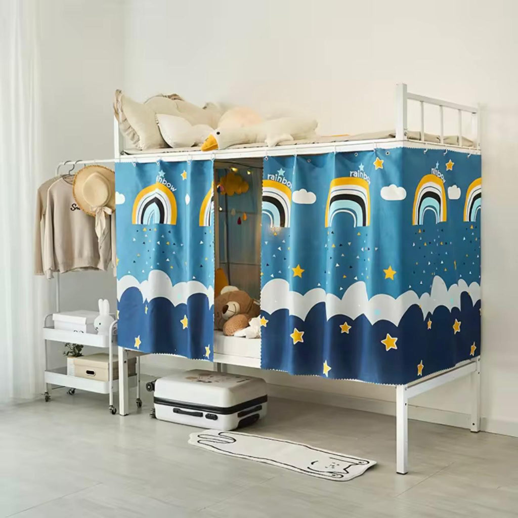 2 ps Set (Size 115- 130 CM ) Privacy Bed Curtain - Lightweight, Machine Washable Fabric for Home & Dorm Decor