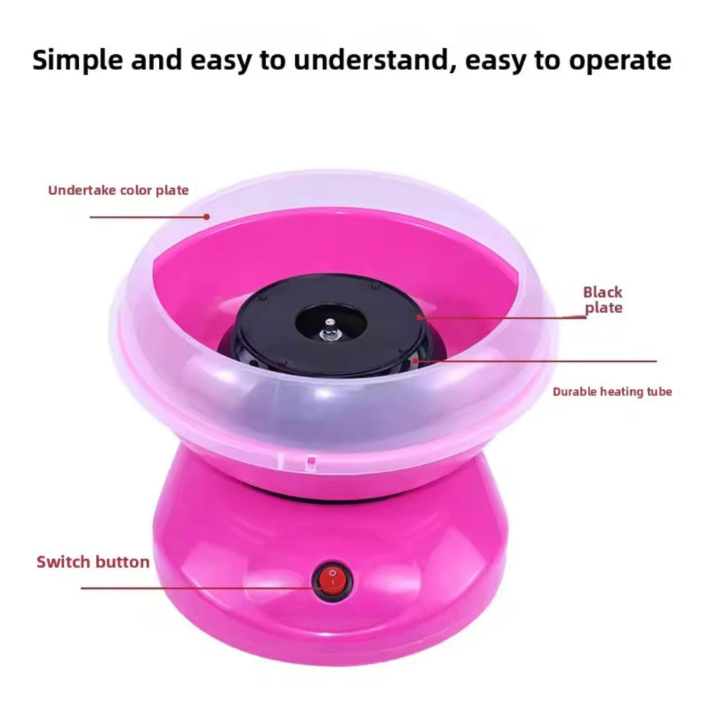 ماكينة حلوى القطن الأوتوماتيكية بالكامل بقدرة 480 واط - صانع حلوى السكر والخطمي الكهربائي المنزلي بنفسك