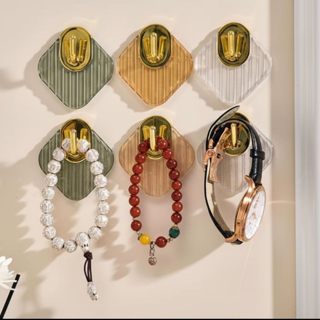 4pcs Wall-Mounted Hooks โ No-Drill, Self-Adhesive, Durable & Stylish