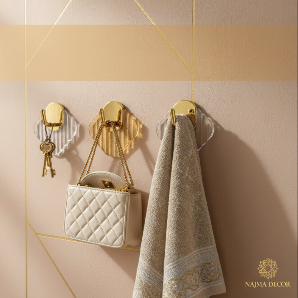 4pcs Wall-Mounted Hooks โ No-Drill, Self-Adhesive, Durable & Stylish