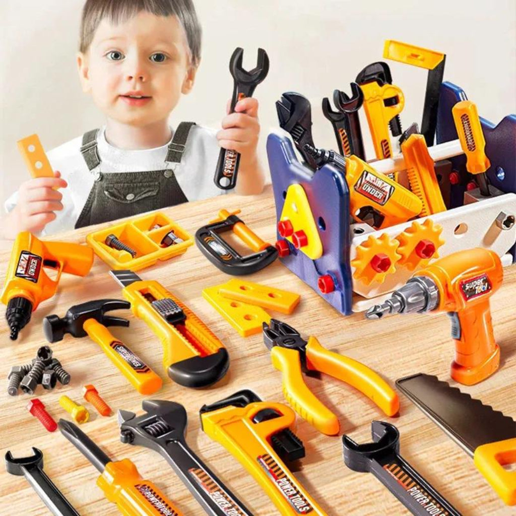 Children's play tool set, realistic repair tools to enhance kids' hands-on and thinking skills