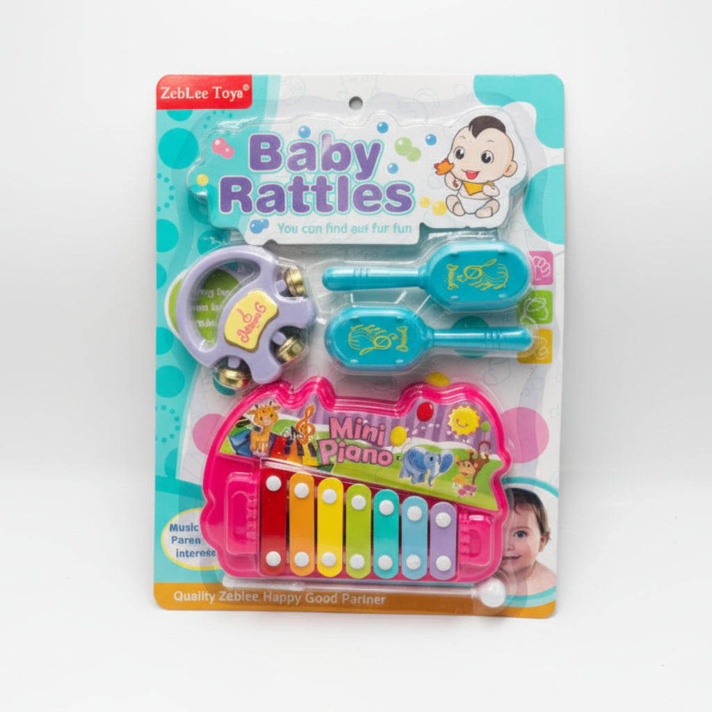 Baby Kids Rattles 7 Key Mini Piano Play Set Toy