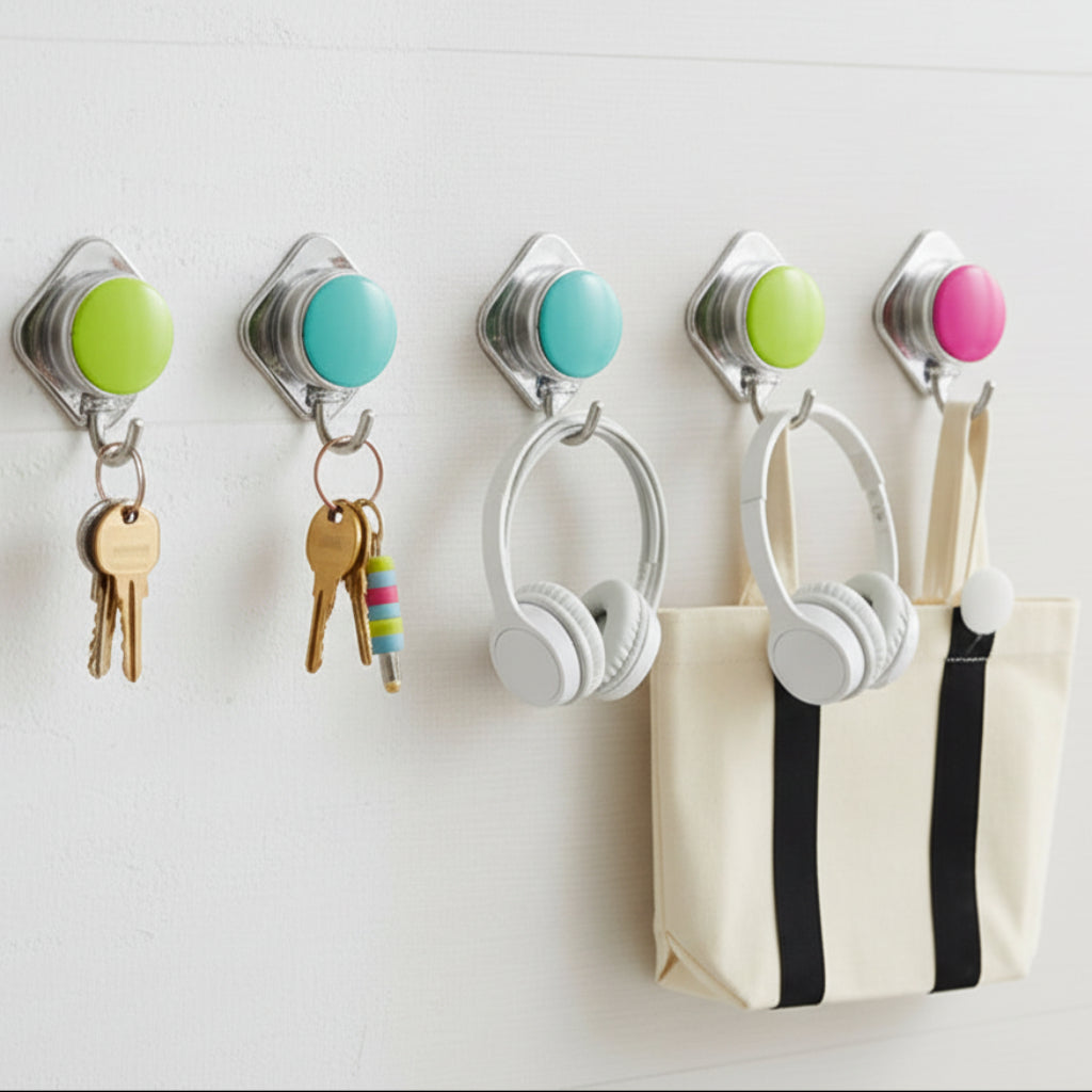 مجموعة خطافات لاصقة مكونة من 9 قطع - خطافات حائط قوية بدون ثقب للمنزل والمطبخ