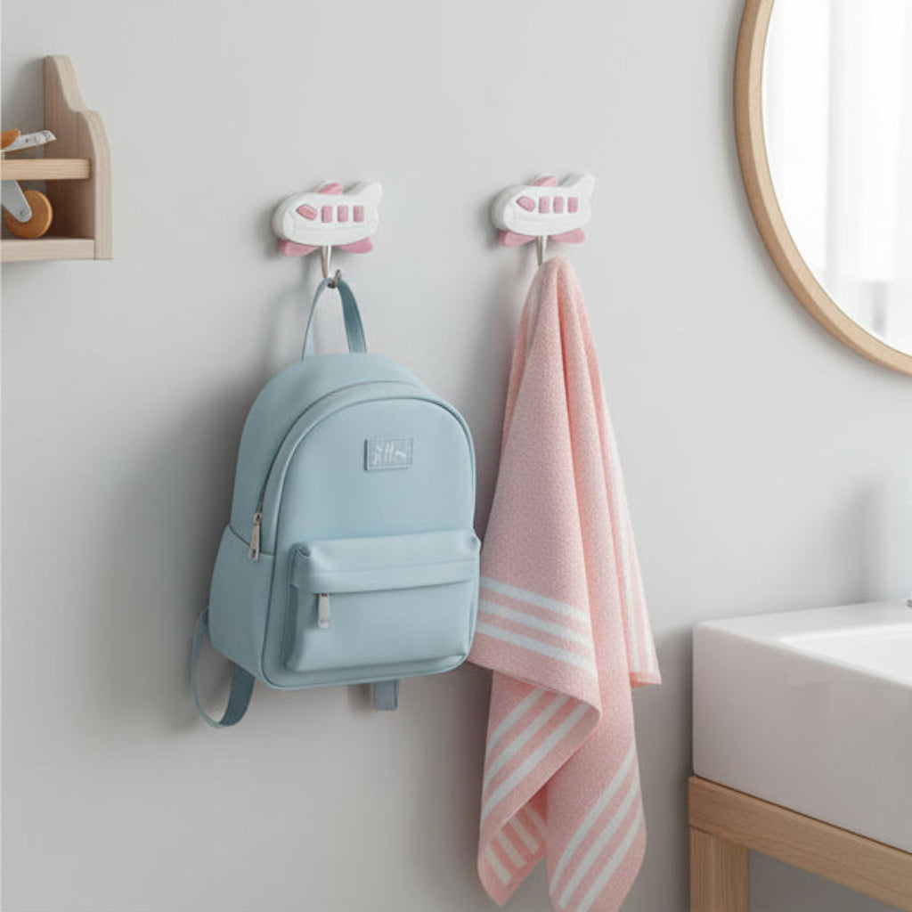 مجموعة خطافات لاصقة مكونة من 9 قطع - خطافات حائط أنيقة بنمط السيارة والطيران