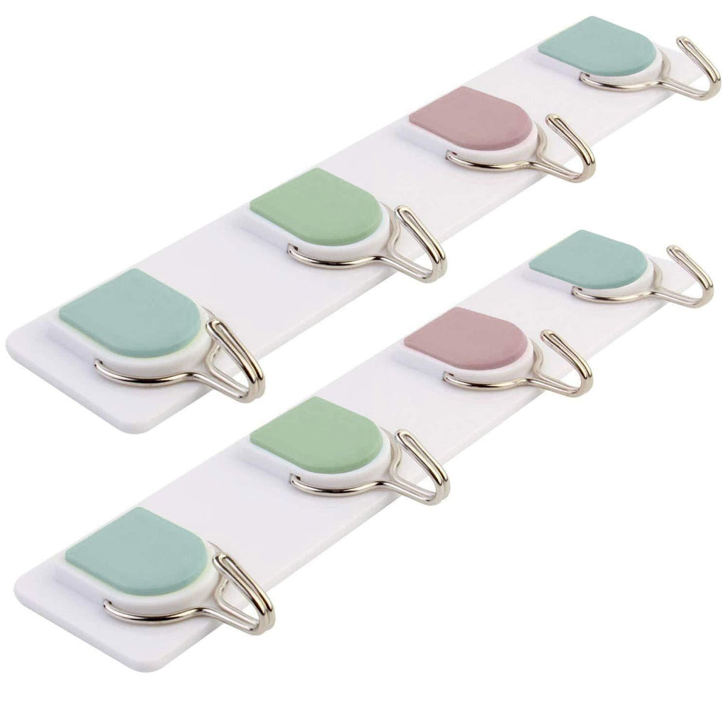 Wall Hooks 6 pcs set, PVC Waterproof Heavy Duty Sticky Plastic Hooks,Hanging Capacity 5 KG Max