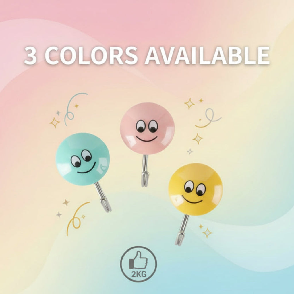 Wall Hooks,Sticky Plastic Hooks, Hanging Capacity 2 KG Max