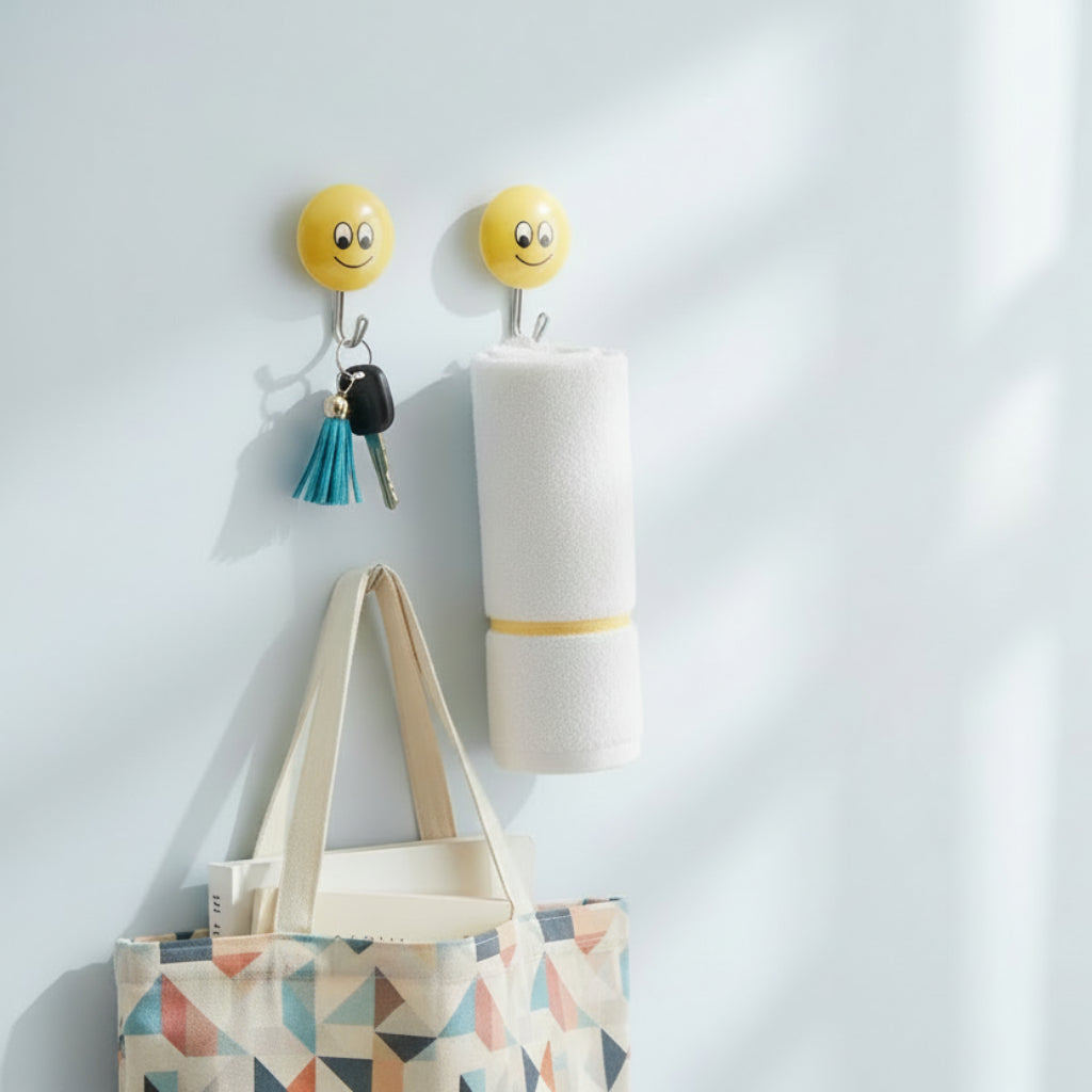 خطافات حائط، خطافات بلاستيكية لاصقة، سعة التعليق 2 كجم كحد أقصى