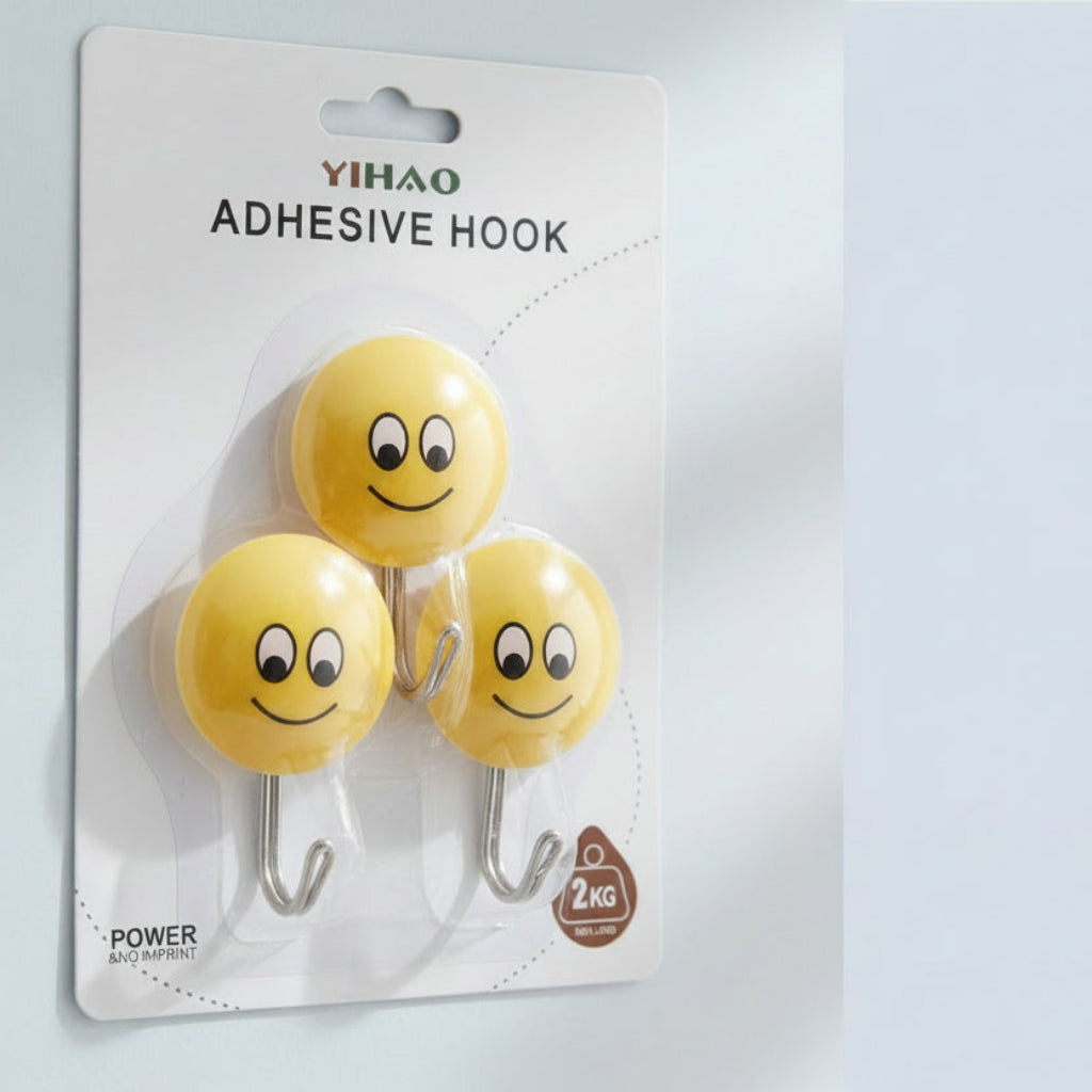 Wall Hooks,Sticky Plastic Hooks, Hanging Capacity 2 KG Max