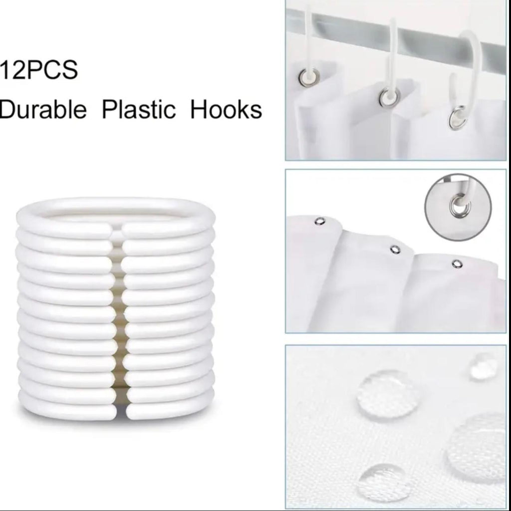 Shower Curtain Set ( Size - 180x180 cm ) Print Random Art Pattern