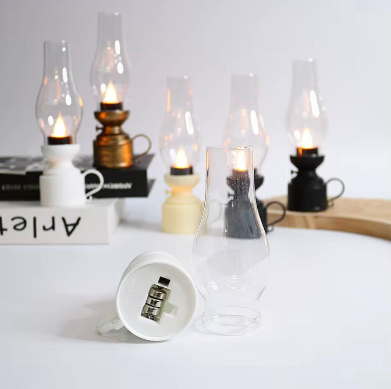 مصباح شمعة إلكتروني LED مصباح قديم محمول للتخييم والاستخدام في حالات الطوارئ