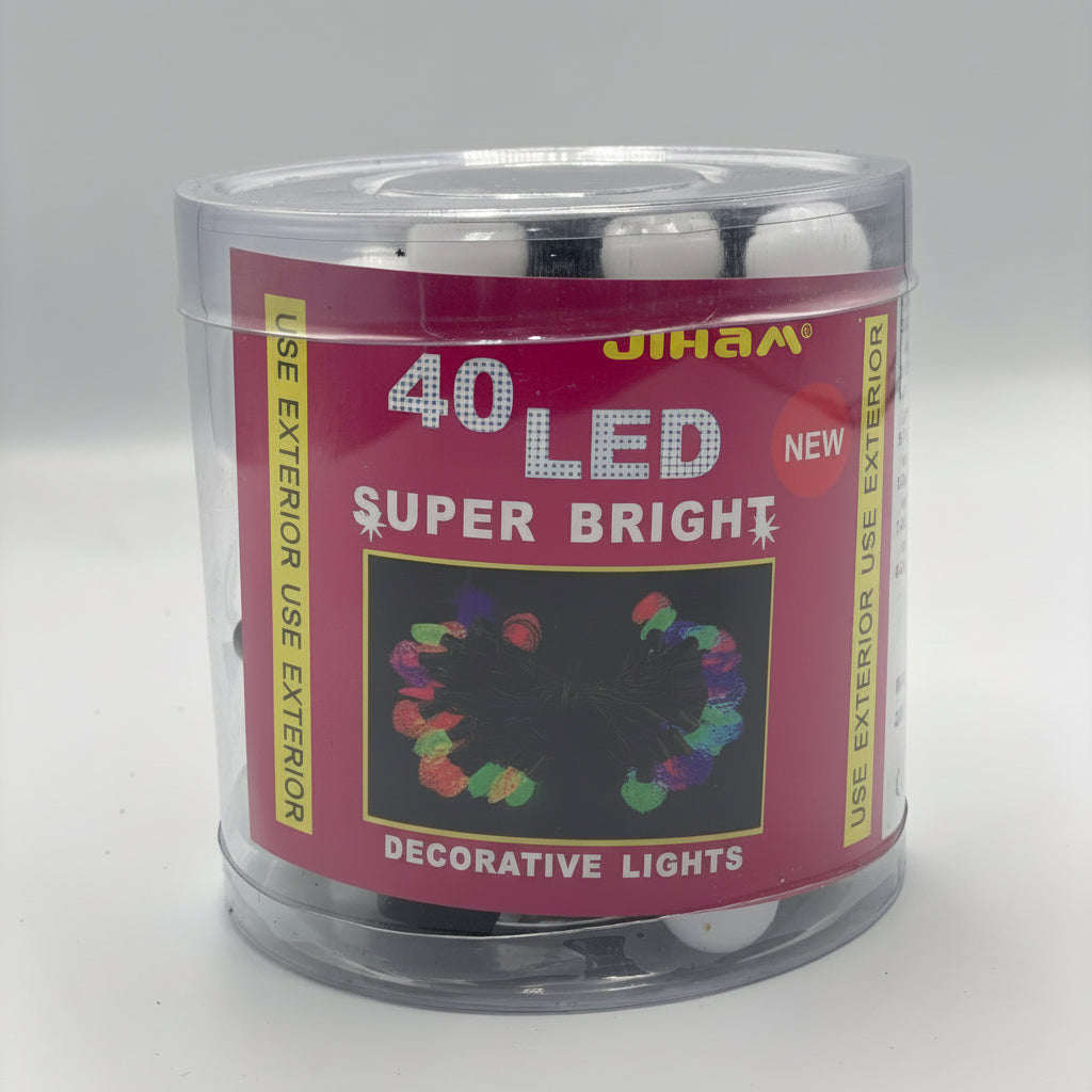 سلسلة مصابيح زخرفية 3M 40-LED - مصابيح خرافية تعمل بالطاقة بقابس 3 دبابيس للمنزل والحفلات والمهرجانات