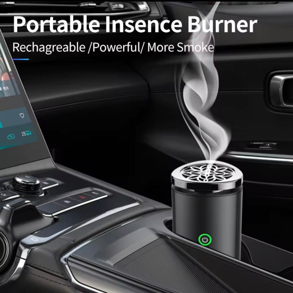 Portable USB Rechargeable Electric Incense Burner – Mini Aromatherapy Diffuser for Home, Office & Travel