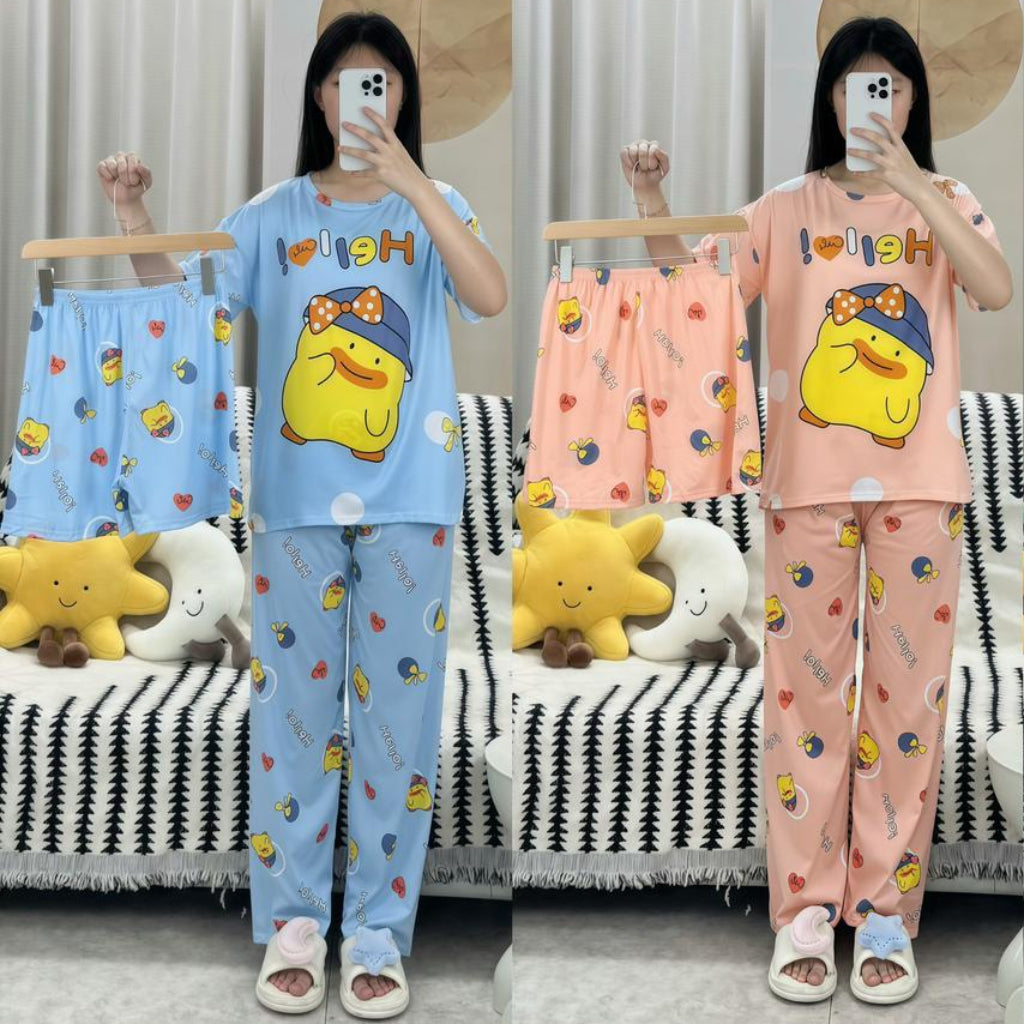 3-Piece Free Size Pajama Set - Comfortable & Breathable Homewear