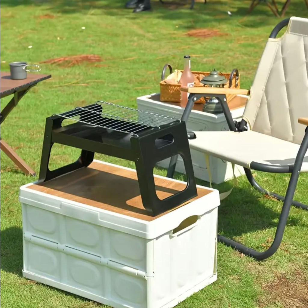 Portable Folding BBQ Grill - Stainless Steel Outdoor Camping