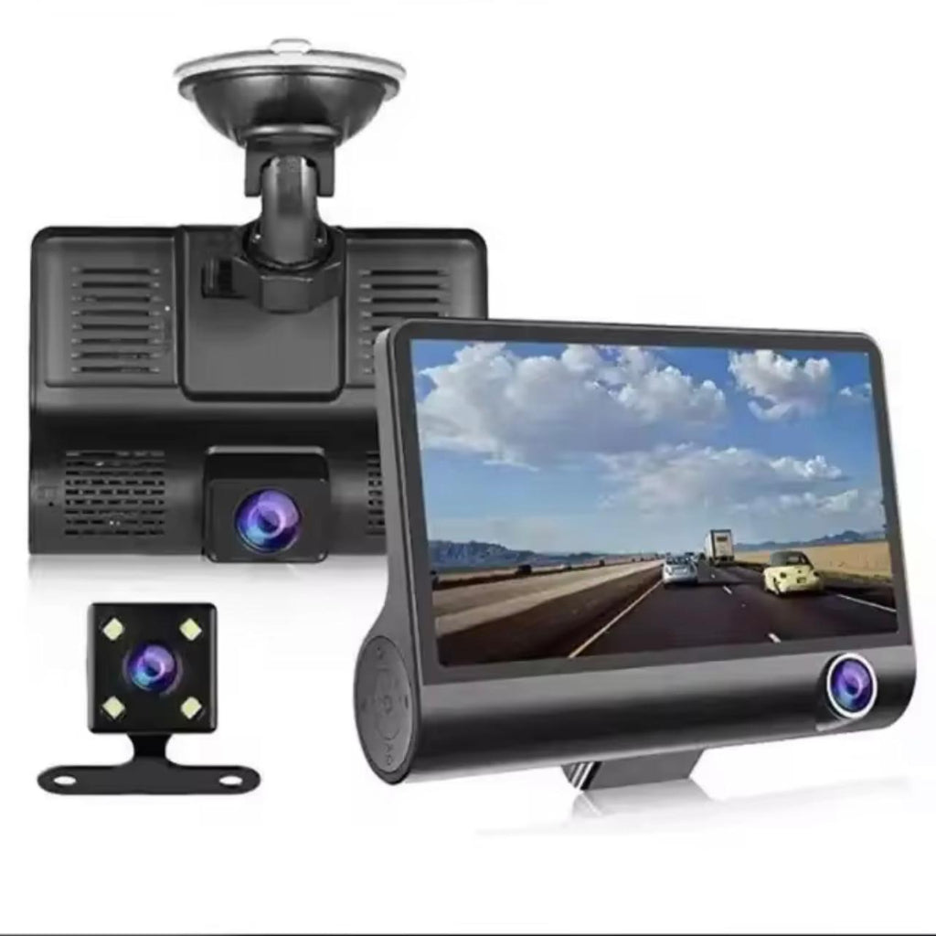 4.0 Inch Front and Rear Car Camera 1080p Dash Cam 3 Dashboard Recorder