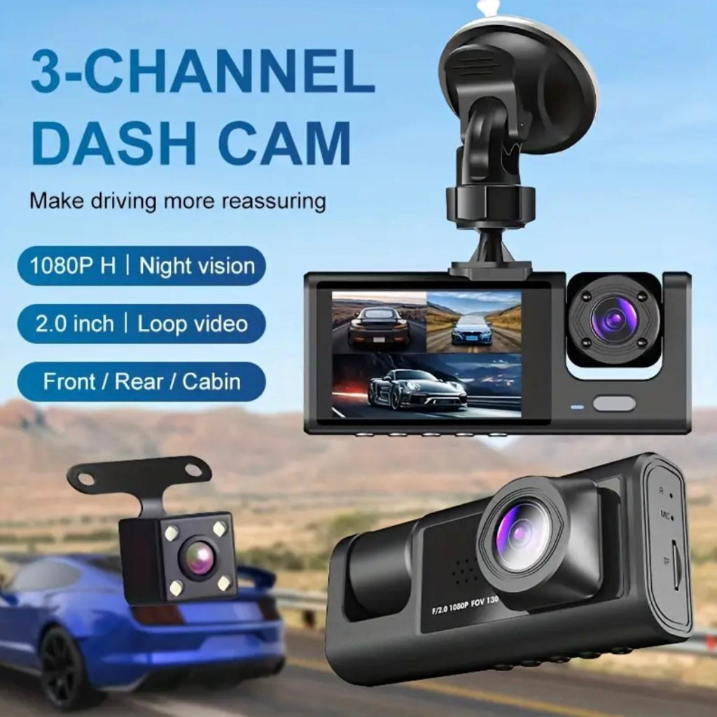 3 in 1 Dual Lens HD 1080P Car DVR Dash Cam