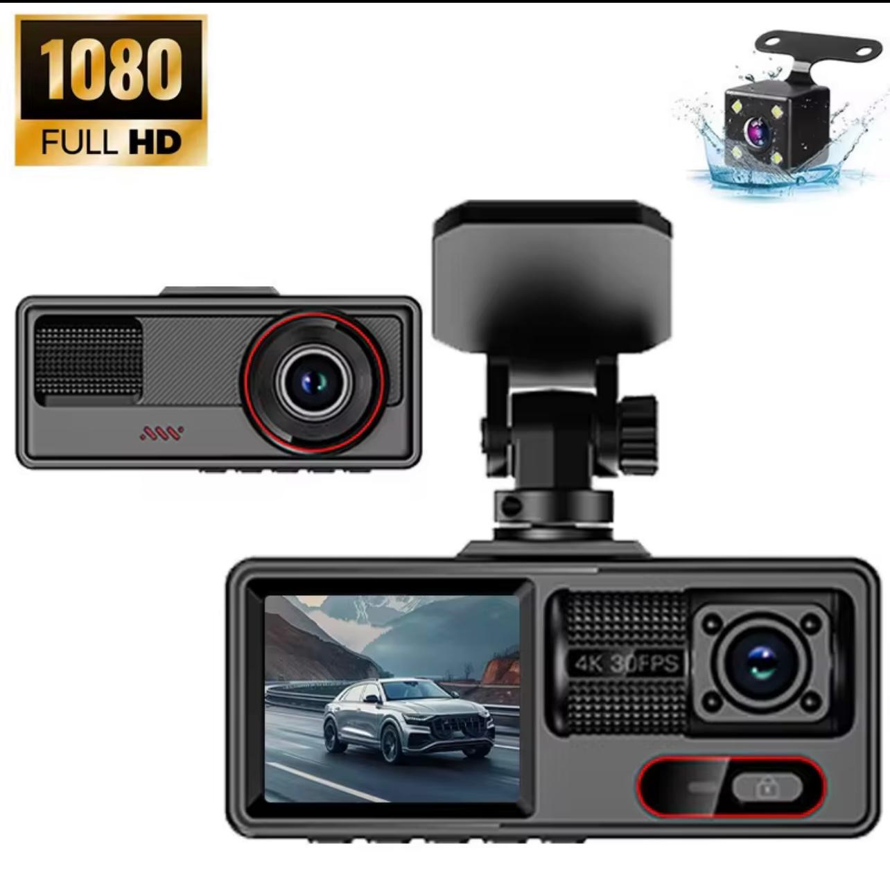 Dual Lens Dash Cam – Front & Cabin Recording with Night Vision, G-Sensor, Loop Recording & Parking Monitor.