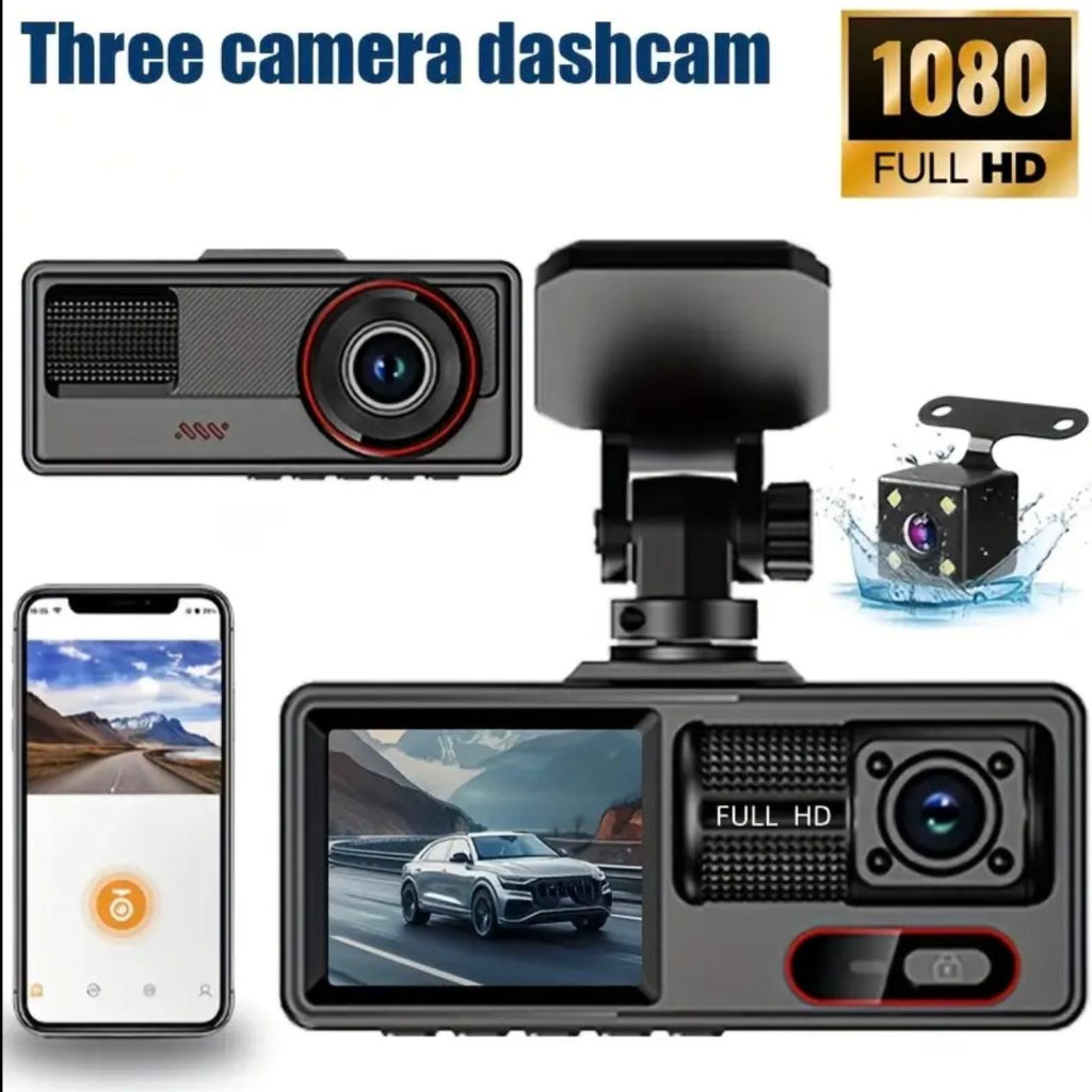 Dual Lens Dash Cam β Front & Cabin Recording with Night Vision, G-Sensor, Loop Recording & Parking Monitor.