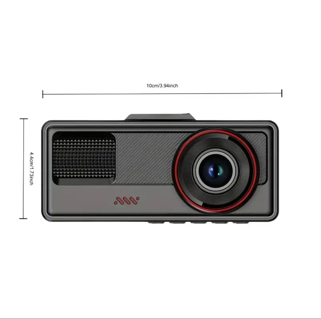 Dual Lens Dash Cam – Front & Cabin Recording with Night Vision, G-Sensor, Loop Recording & Parking Monitor.