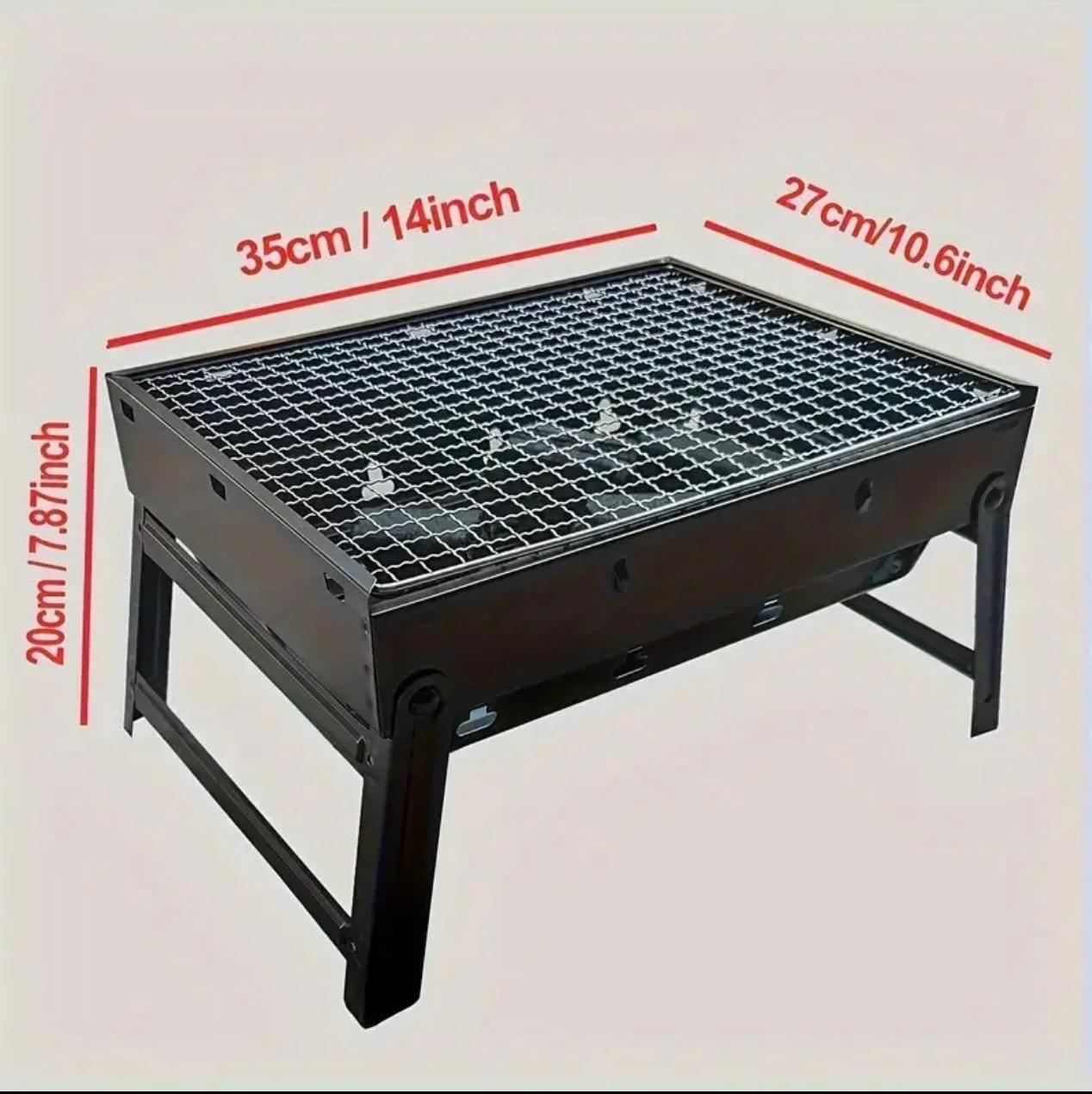 Portable Folding Charcoal Grill – heavy‑duty metal, compact & space‑saving