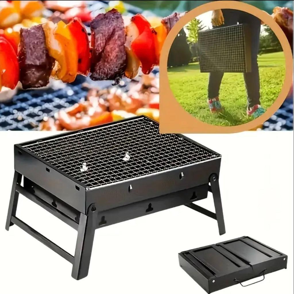 Portable Folding Charcoal Grill – heavy‑duty metal, compact & space‑saving